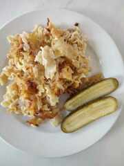 Zapečené flíčky s uzeným masem